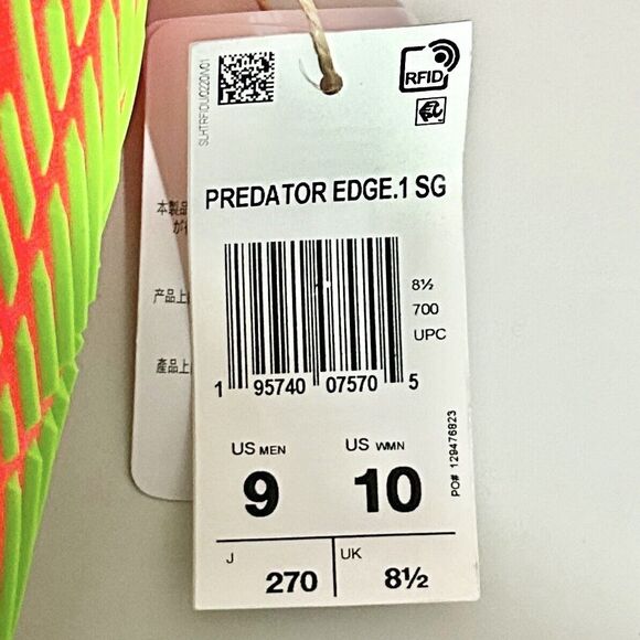 Adidas Predator Edge.1 SG “Solar Red Green” Men’s Size 7.5-10.5 Soccer Cleats - Picture 11 of 13